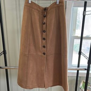 Ann Taylor Faux-Suede Midi Skirt